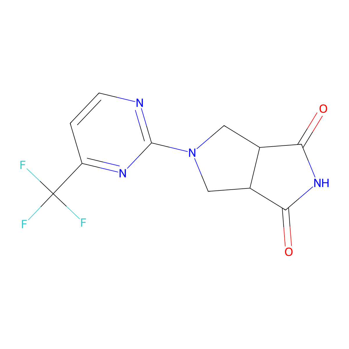 5-[4-(Trifluoromethyl)pyrimidin-2-yl]-octahydropyrrolo[3,4-c]pyrrole-1,3-dione molecular structure, CAS 2415552-54-2