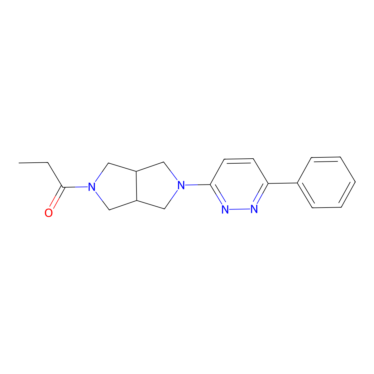 1-[5-(6-Phenylpyridazin-3-yl)-octahydropyrrolo[3,4-c]pyrrol-2-yl]propan-1-one molecular structure, CAS 2415552-62-2