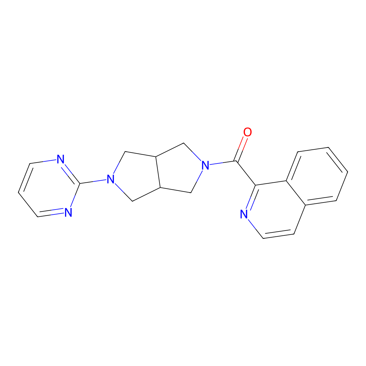 1-[5-(Pyrimidin-2-yl)-octahydropyrrolo[3,4-c]pyrrole-2-carbonyl]isoquinoline molecular structure, CAS 2415552-63-3