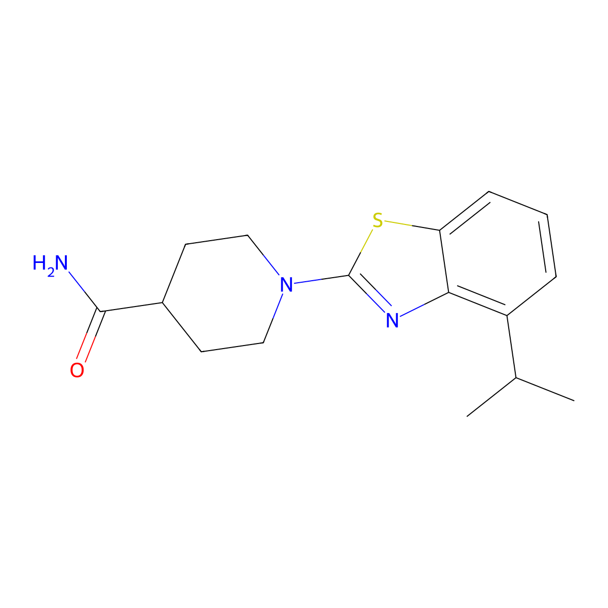 1-[4-(Propan-2-yl)-1,3-benzothiazol-2-yl]piperidine-4-carboxamide molecular structure, CAS 2415552-76-8