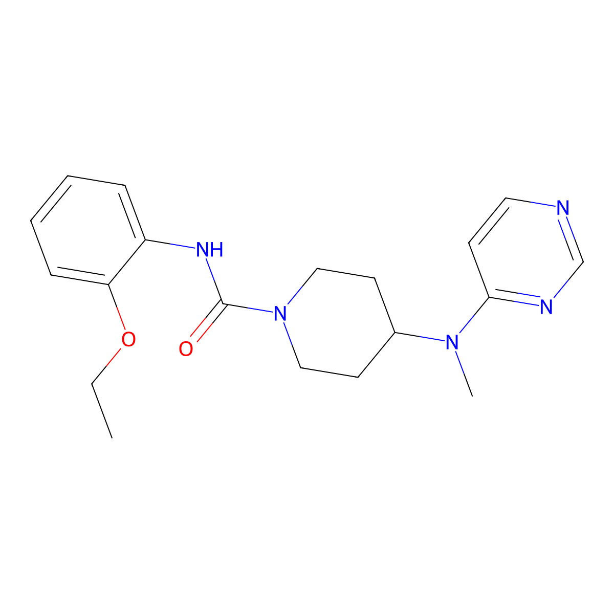 N-(2-Ethoxyphenyl)-4-[methyl(pyrimidin-4-yl)amino]piperidine-1-carboxamide molecular structure, CAS 2415552-93-9