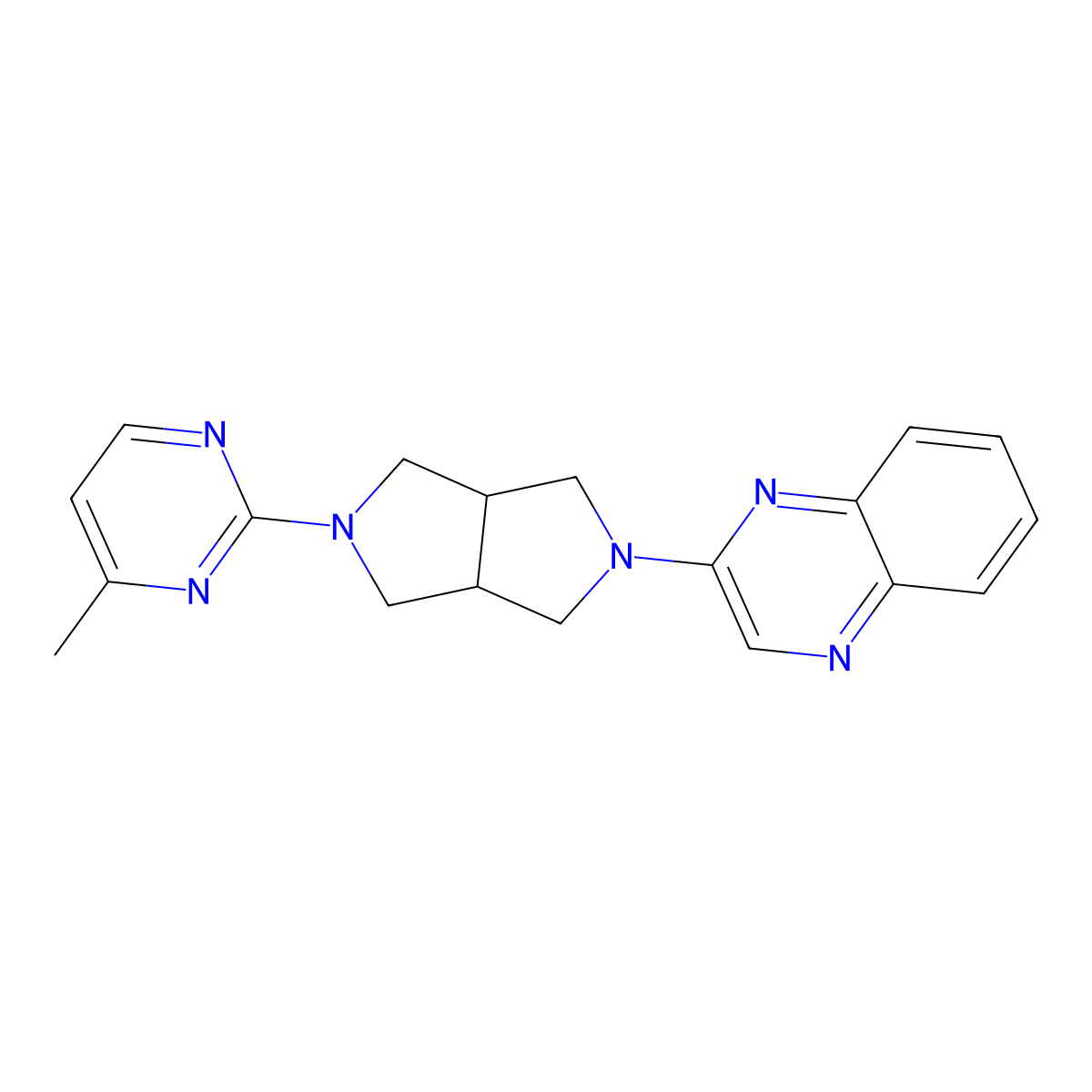 2-[5-(4-Methylpyrimidin-2-yl)-octahydropyrrolo[3,4-c]pyrrol-2-yl]quinoxaline molecular structure, CAS 2415552-98-4