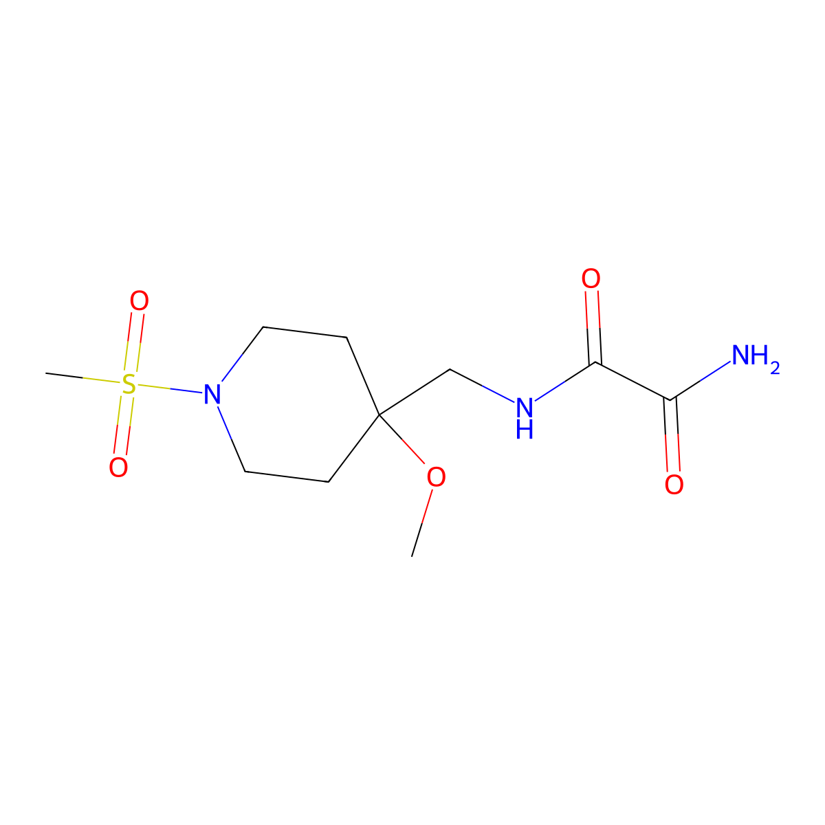 N'-[(1-methanesulfonyl-4-methoxypiperidin-4-yl)methyl]ethanediamide molecular structure, CAS 2415553-00-1