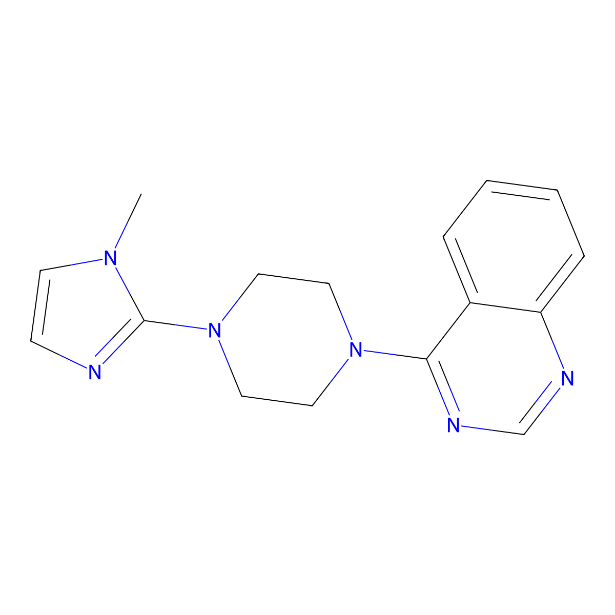 4-[4-(1-methyl-1H-imidazol-2-yl)piperazin-1-yl]quinazoline molecular structure, CAS 2415553-11-4