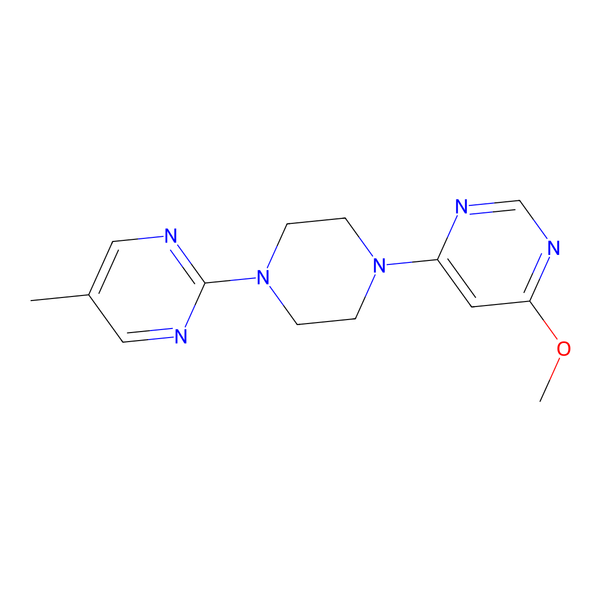 4-Methoxy-6-[4-(5-methylpyrimidin-2-yl)piperazin-1-yl]pyrimidine molecular structure, CAS 2415553-23-8