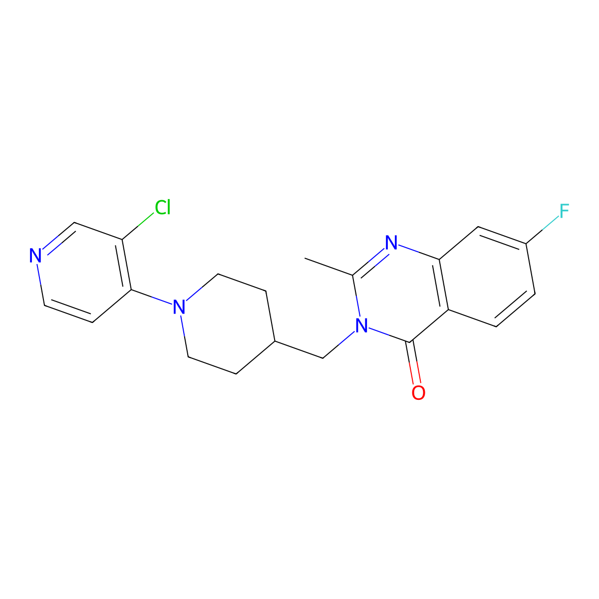 3-{[1-(3-Chloropyridin-4-yl)piperidin-4-yl]methyl}-7-fluoro-2-methyl-3,4-dihydroquinazolin-4-one molecular structure, CAS 2415553-28-3