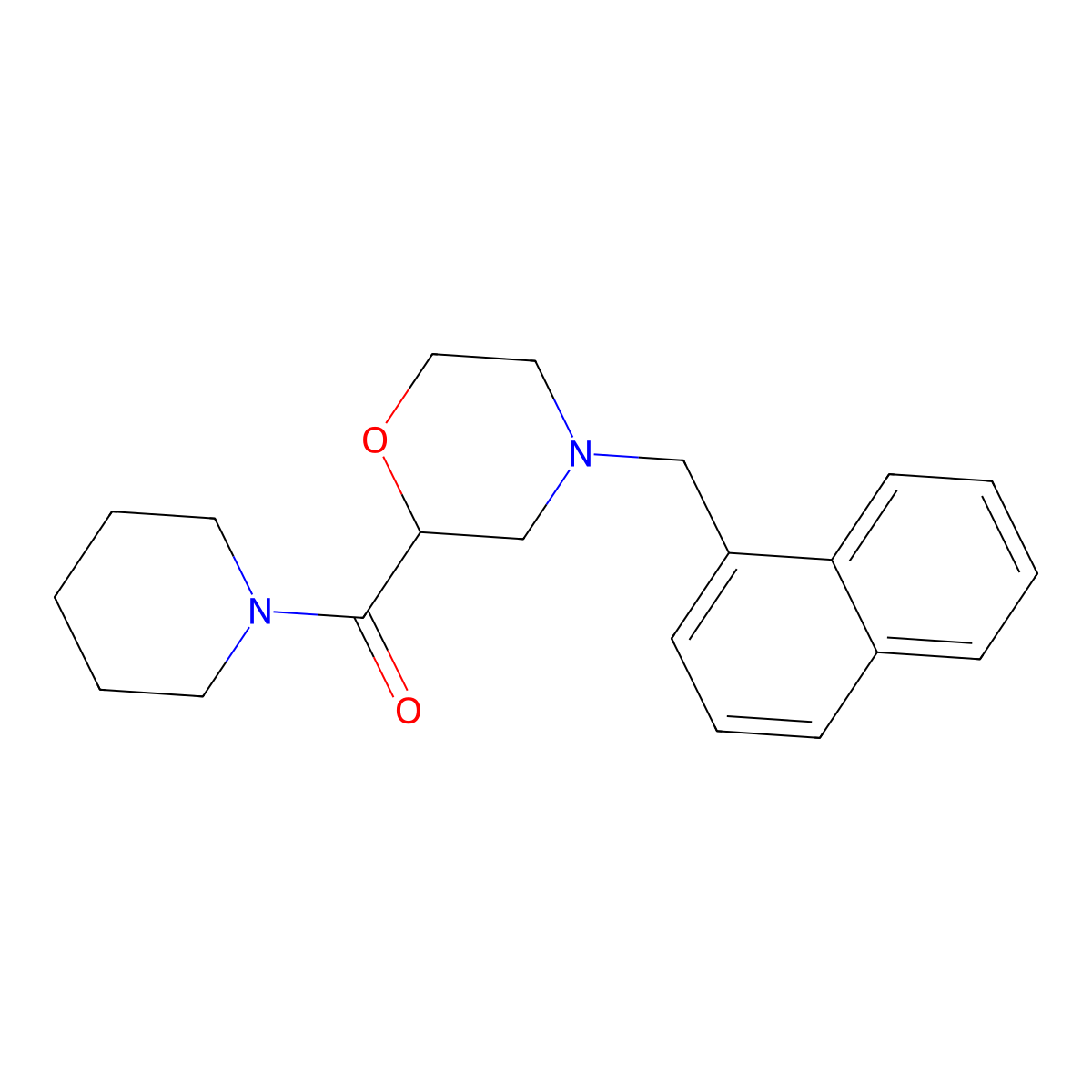 4-[(Naphthalen-1-yl)methyl]-2-(piperidine-1-carbonyl)morpholine molecular structure, CAS 2415553-32-9