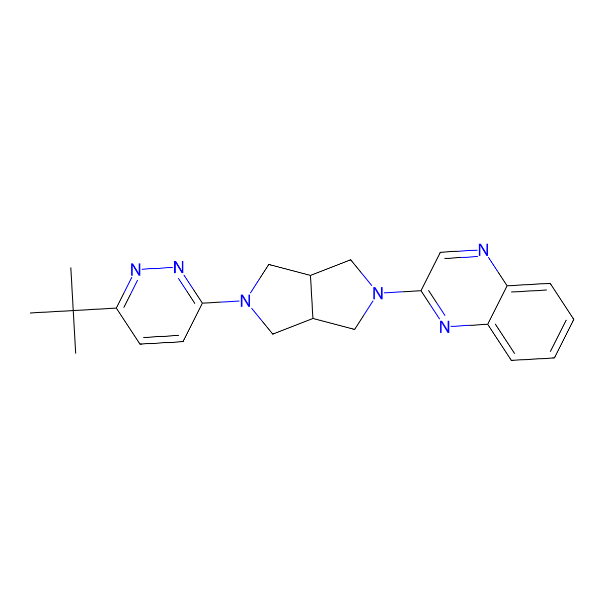2-[5-(6-Tert-butylpyridazin-3-yl)-octahydropyrrolo[3,4-c]pyrrol-2-yl]quinoxaline molecular structure, CAS 2415553-42-1