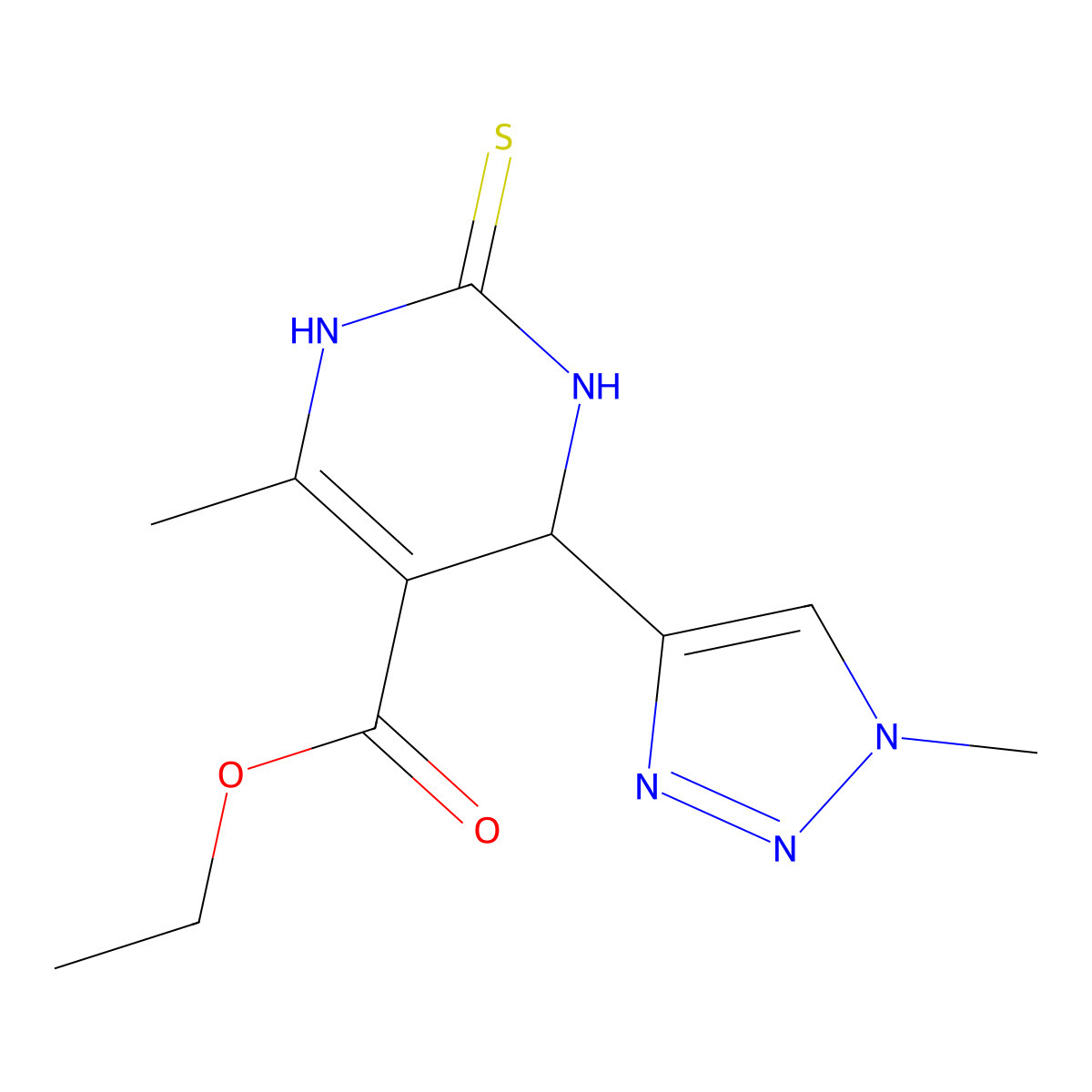 ethyl 6-methyl-4-(1-methyl-1H-1,2,3-triazol-4-yl)-2-sulfanylidene-1,2,3,4-tetrahydropyrimidine-5-carboxylate molecular structure, CAS 2415553-46-5
