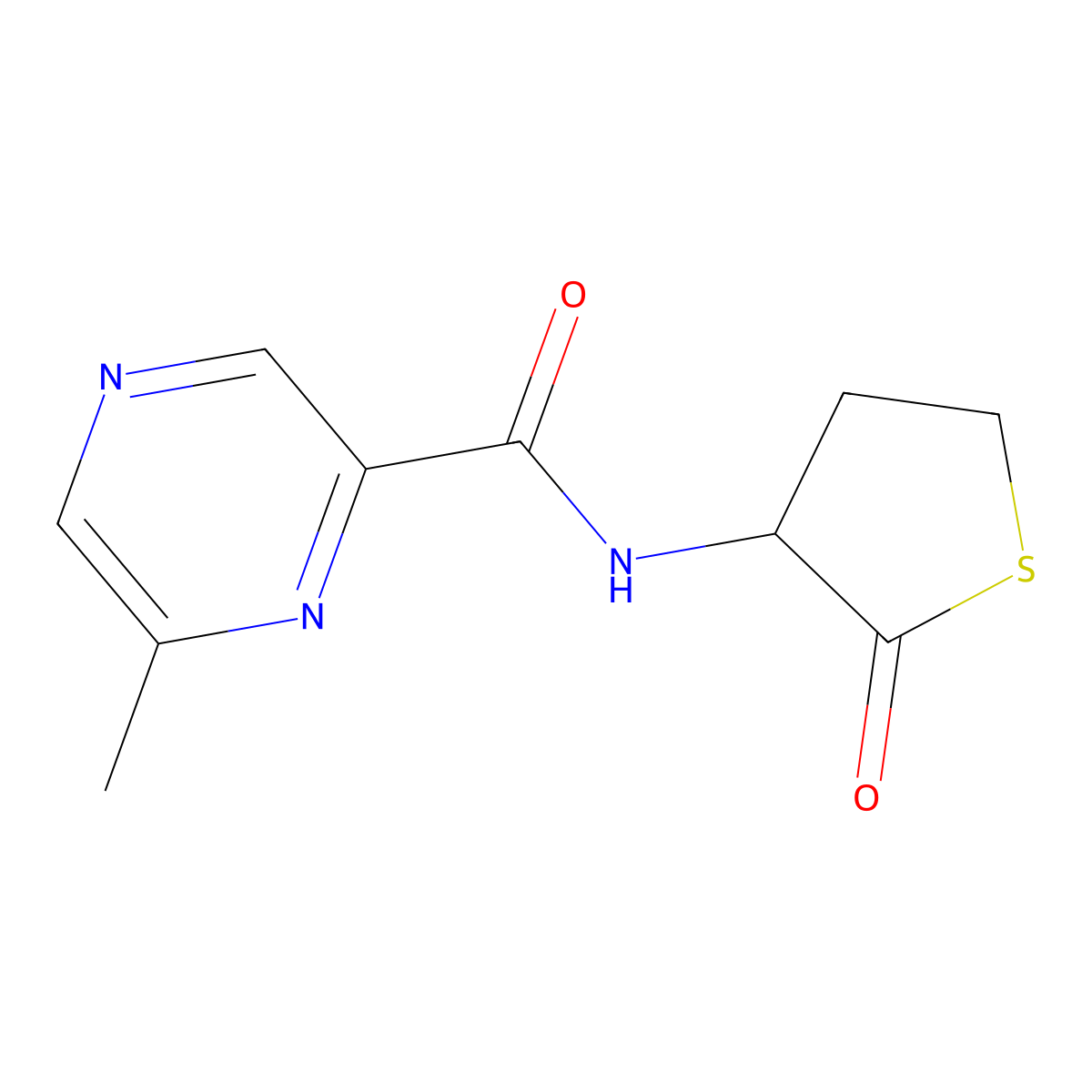 6-methyl-N-(2-oxothiolan-3-yl)pyrazine-2-carboxamide molecular structure, CAS 2415553-48-7