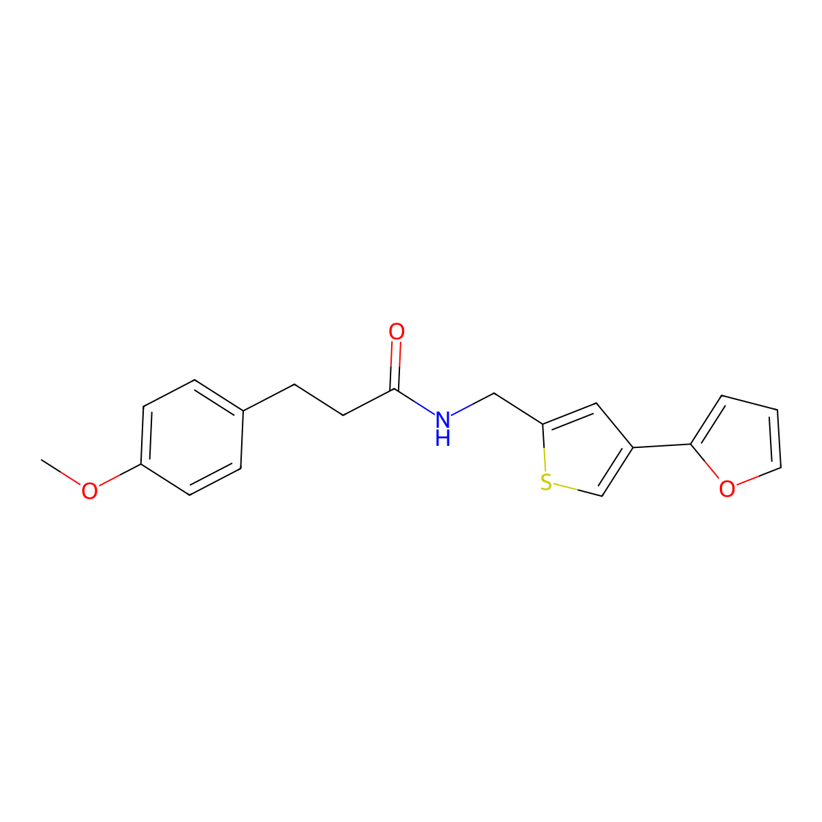 N-{[4-(furan-2-yl)thiophen-2-yl]methyl}-3-(4-methoxyphenyl)propanamide molecular structure, CAS 2415553-68-1