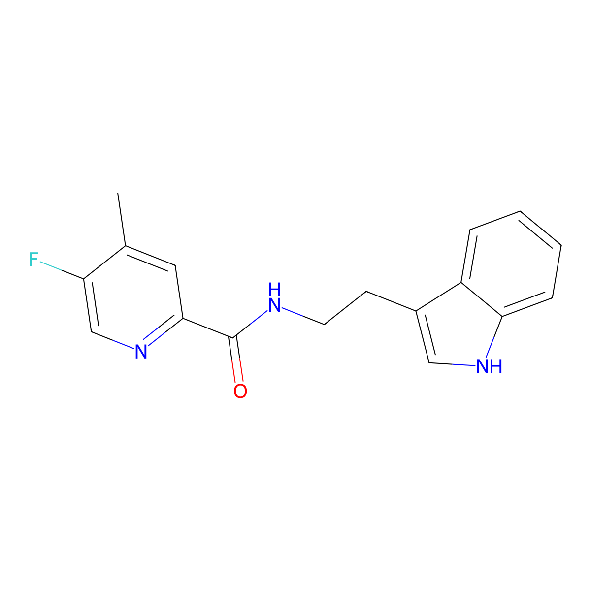 5-Fluoro-N-[2-(1H-indol-3-yl)ethyl]-4-methylpyridine-2-carboxamide molecular structure, CAS 2415553-75-0
