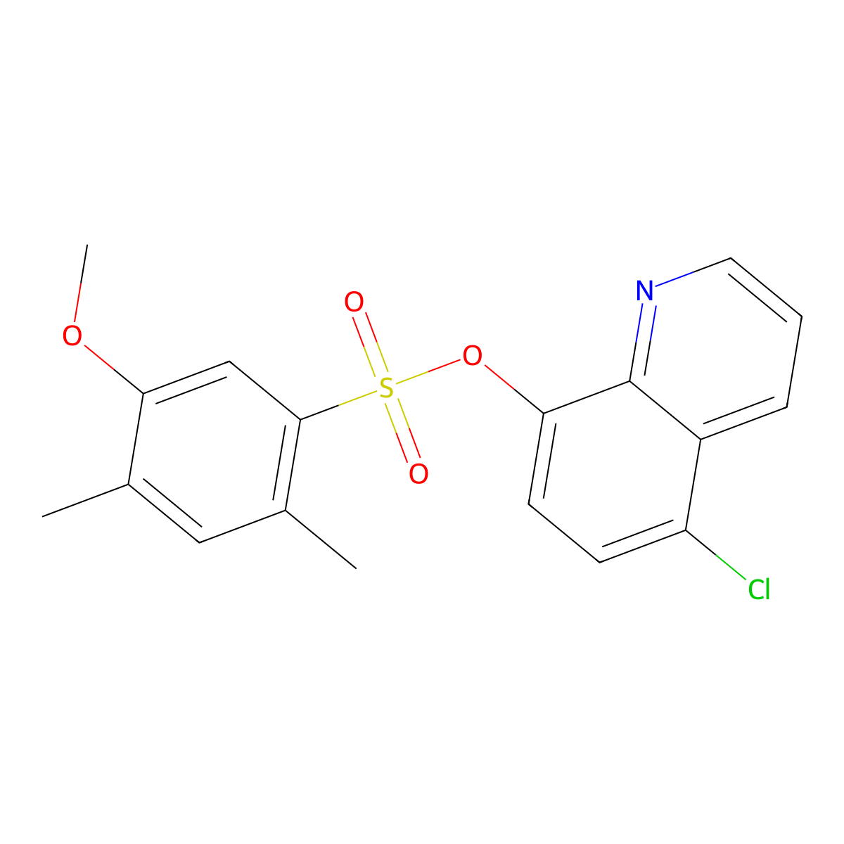 5-Chloroquinolin-8-yl 5-methoxy-2,4-dimethylbenzene-1-sulfonate molecular structure, CAS 2415553-94-3