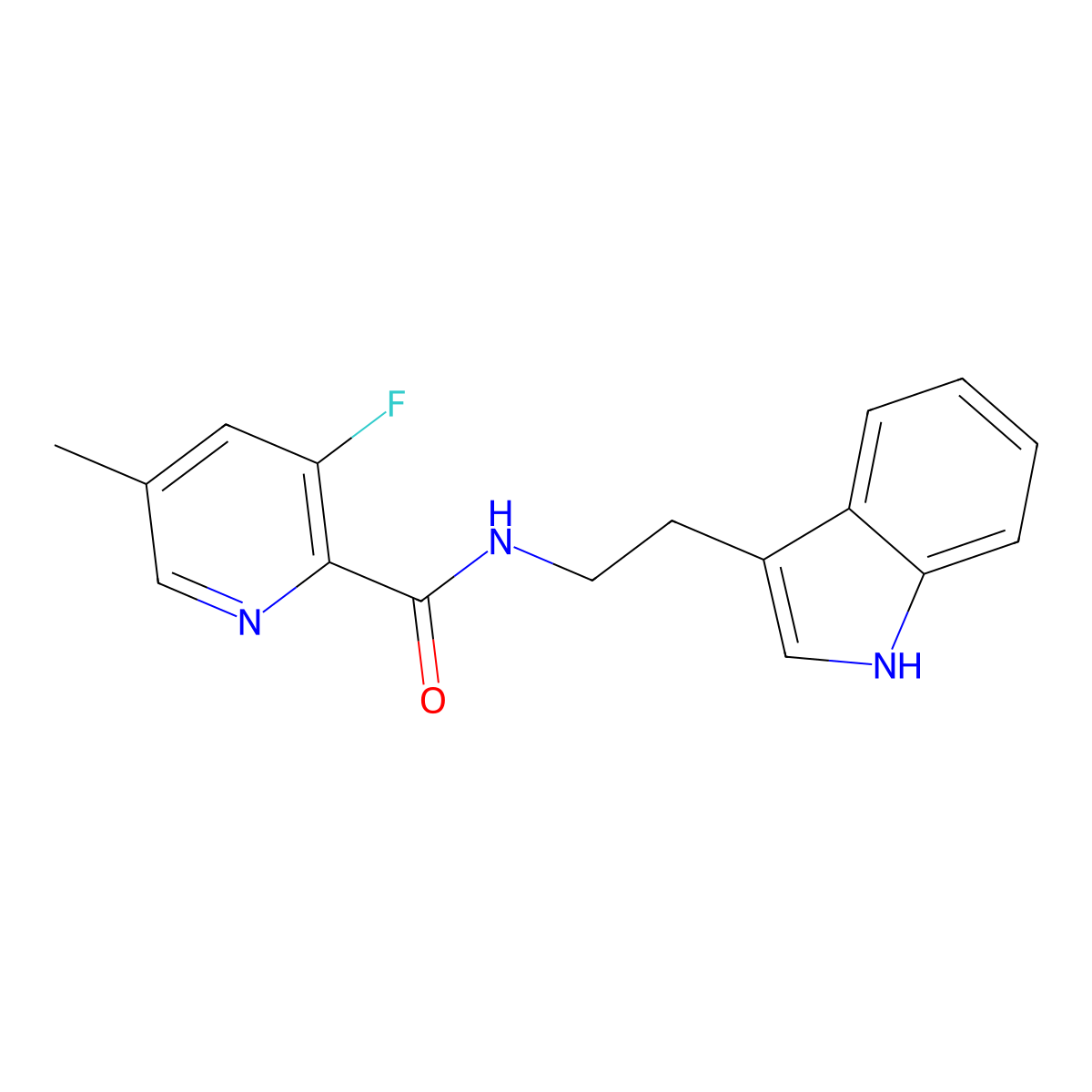 3-fluoro-N-[2-(1H-indol-3-yl)ethyl]-5-methylpyridine-2-carboxamide molecular structure, CAS 2415553-96-5