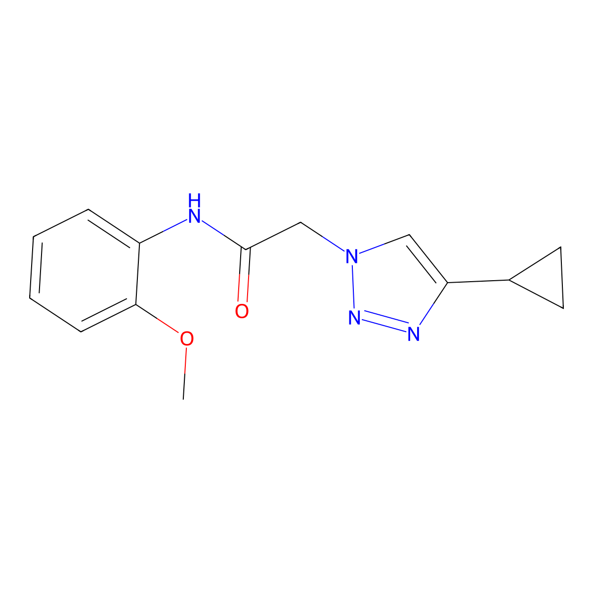 2-(4-cyclopropyl-1H-1,2,3-triazol-1-yl)-N-(2-methoxyphenyl)acetamide molecular structure, CAS 2415554-26-4