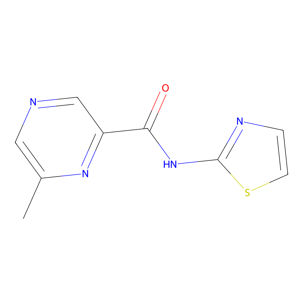 6-Methyl-N-(1,3-thiazol-2-yl)pyrazine-2-carboxamide molecular structure, CAS 2415554-29-7