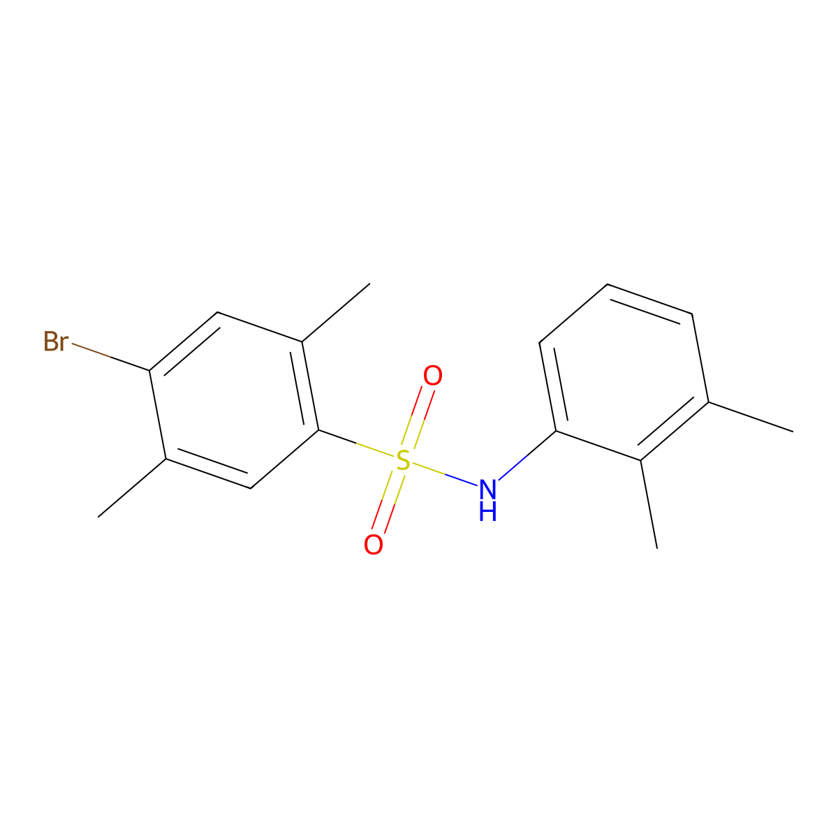 4-bromo-N-(2,3-dimethylphenyl)-2,5-dimethylbenzene-1-sulfonamide molecular structure, CAS 2415554-32-2