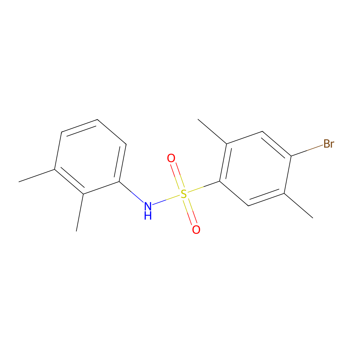 4-bromo-N-(2,3-dimethylphenyl)-2,5-dimethylbenzene-1-sulfonamide molecular structure, CAS 2415554-32-2