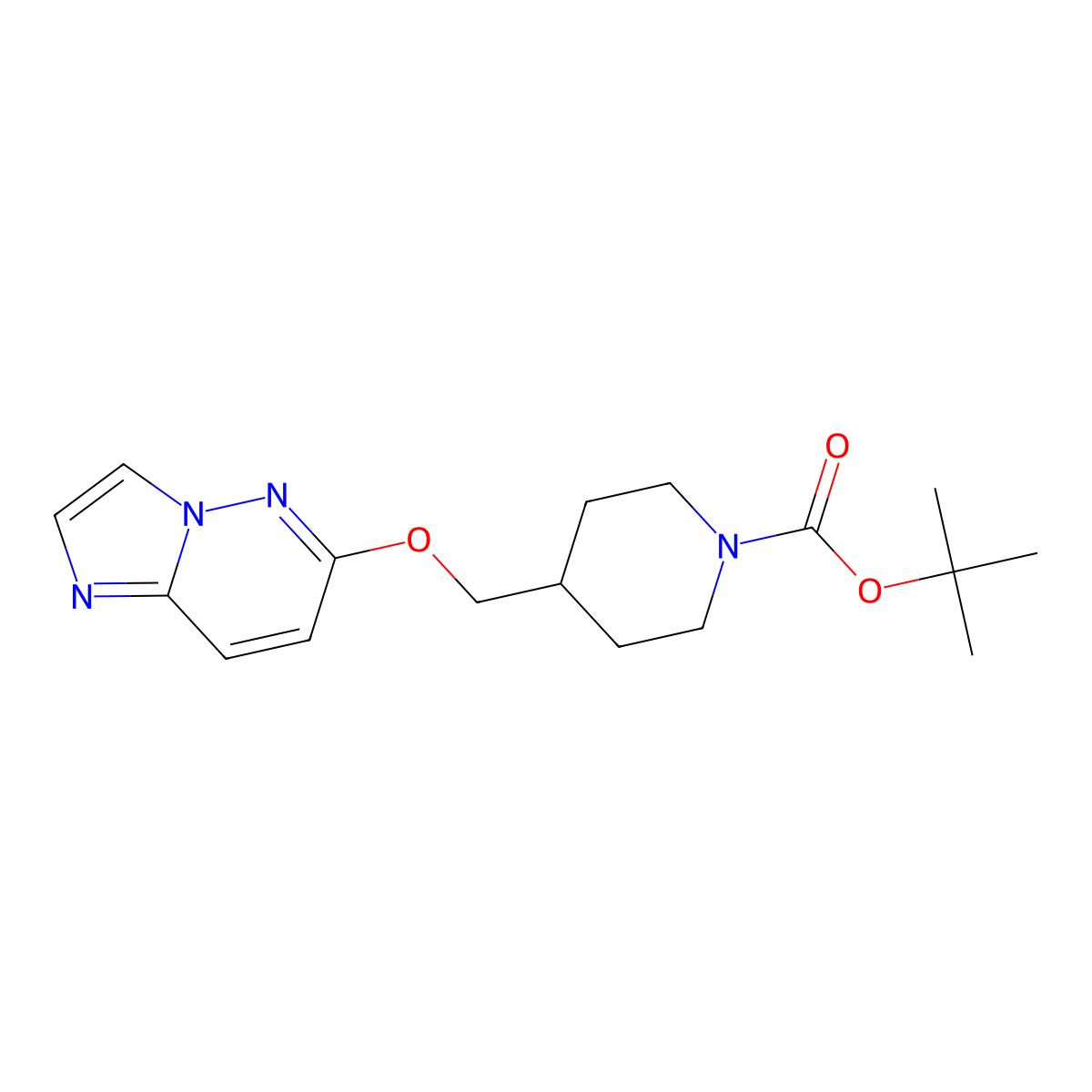 Tert-butyl 4-({imidazo[1,2-b]pyridazin-6-yloxy}methyl)piperidine-1-carboxylate molecular structure, CAS 2415554-33-3
