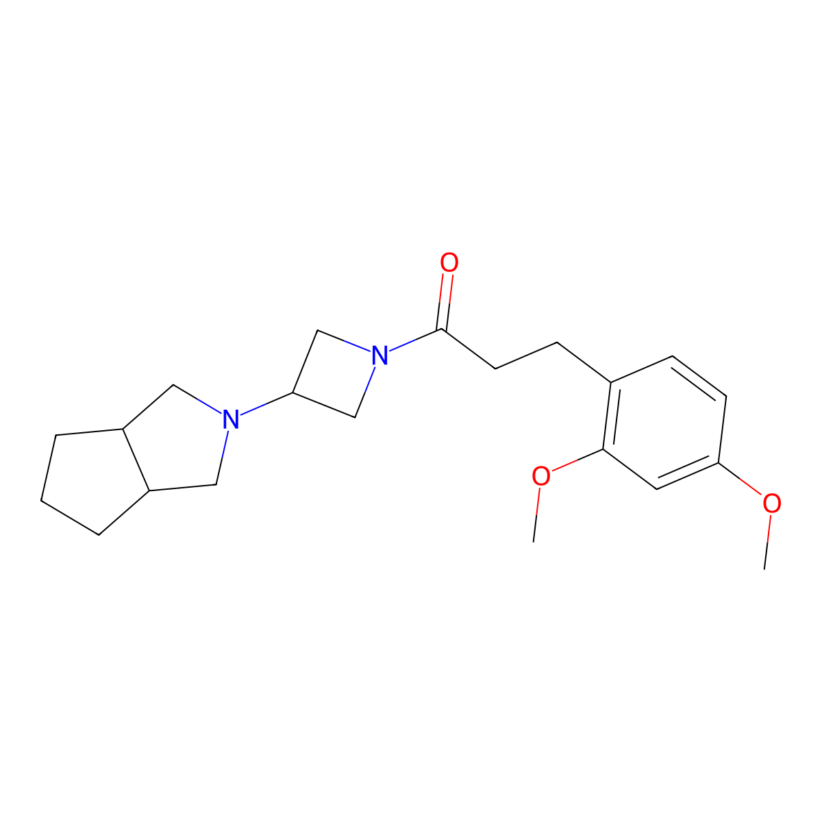 3-(2,4-Dimethoxyphenyl)-1-(3-{octahydrocyclopenta[c]pyrrol-2-yl}azetidin-1-yl)propan-1-one molecular structure, CAS 2415554-41-3
