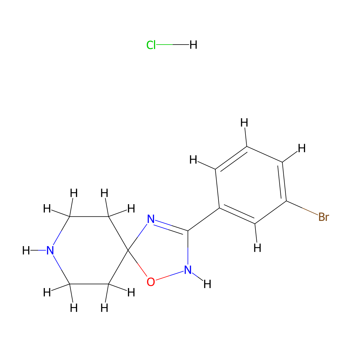 3-(3-Bromophenyl)-1-oxa-2,4,8-triazaspiro[4.5]dec-2-ene hydrochloride molecular structure, CAS 2415554-47-9