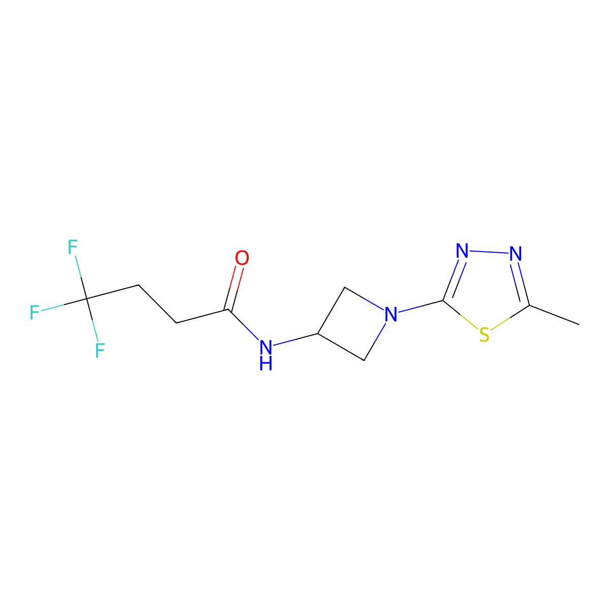 4,4,4-Trifluoro-N-[1-(5-methyl-1,3,4-thiadiazol-2-yl)azetidin-3-yl]butanamide molecular structure, CAS 2415554-54-8