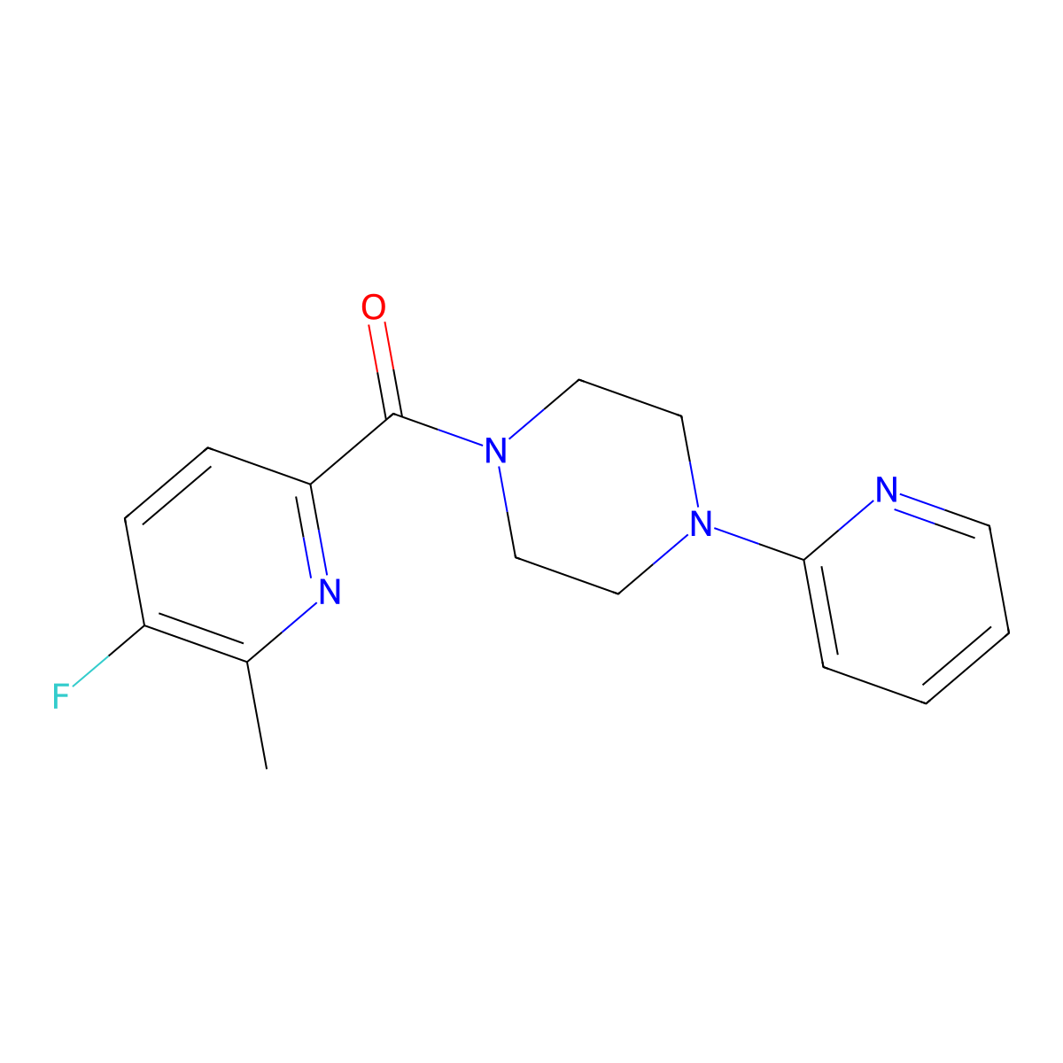 1-(5-Fluoro-6-methylpyridine-2-carbonyl)-4-(pyridin-2-yl)piperazine molecular structure, CAS 2415554-55-9