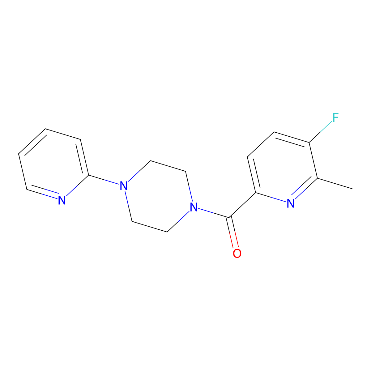 1-(5-Fluoro-6-methylpyridine-2-carbonyl)-4-(pyridin-2-yl)piperazine molecular structure, CAS 2415554-55-9