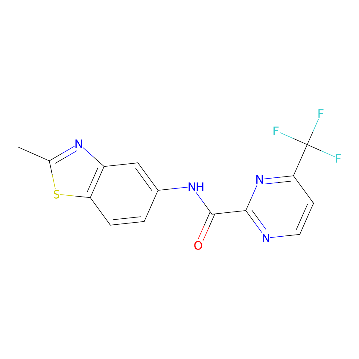 N-(2-methyl-1,3-benzothiazol-5-yl)-4-(trifluoromethyl)pyrimidine-2-carboxamide molecular structure, CAS 2415554-63-9