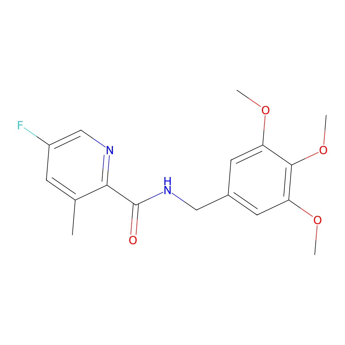 5-fluoro-3-methyl-N-[(3,4,5-trimethoxyphenyl)methyl]pyridine-2-carboxamide molecular structure, CAS 2415554-65-1