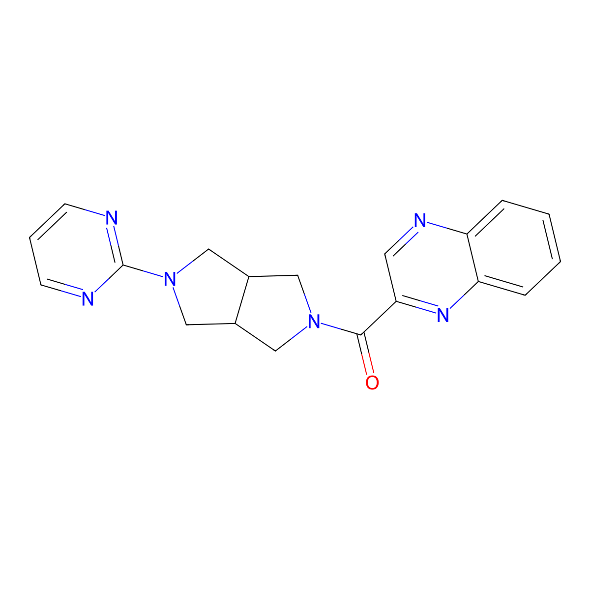 2-[5-(Pyrimidin-2-yl)-octahydropyrrolo[3,4-c]pyrrole-2-carbonyl]quinoxaline molecular structure, CAS 2415554-71-9