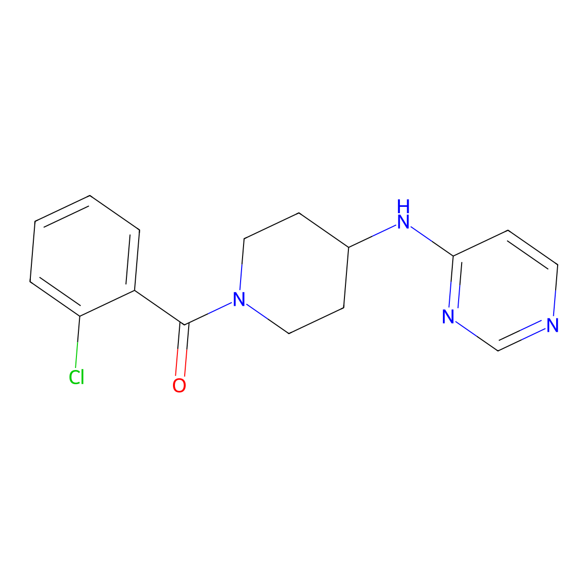 N-[1-(2-chlorobenzoyl)piperidin-4-yl]pyrimidin-4-amine molecular structure, CAS 2415554-86-6