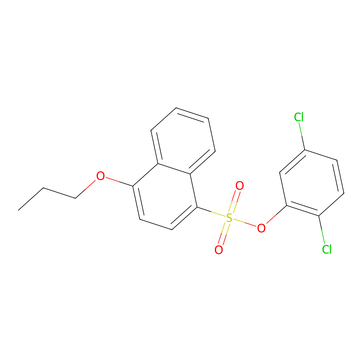 2,5-Dichlorophenyl 4-propoxynaphthalene-1-sulfonate molecular structure, CAS 2415554-89-9