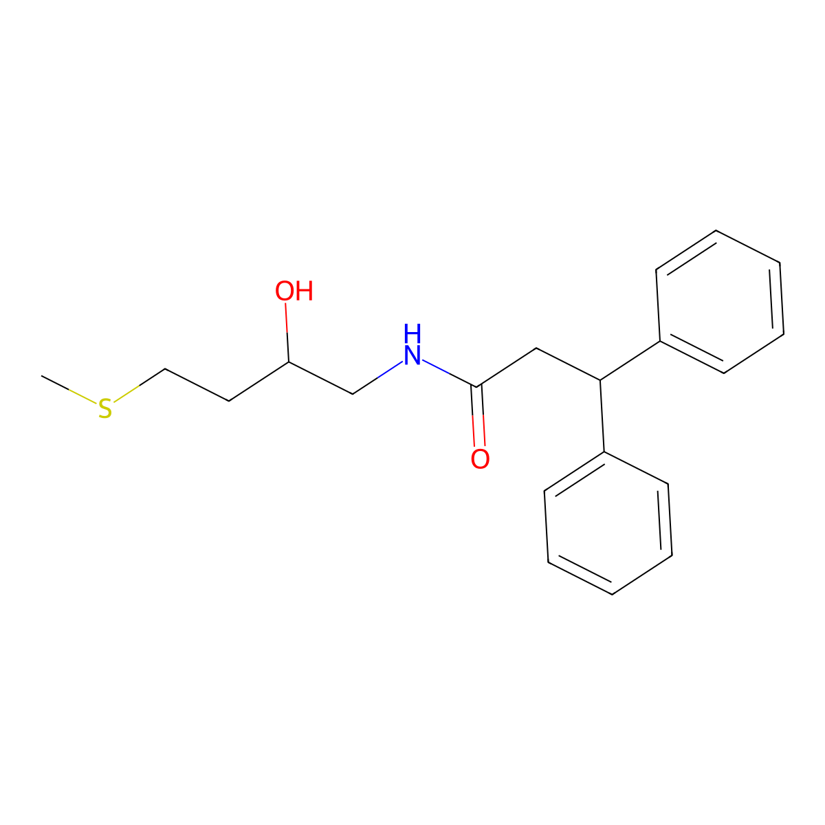 N-[2-hydroxy-4-(methylsulfanyl)butyl]-3,3-diphenylpropanamide molecular structure, CAS 2415555-04-1