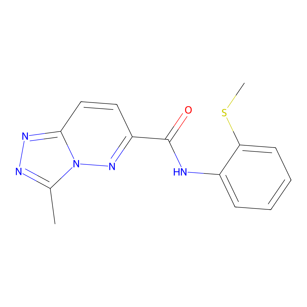 3-methyl-N-[2-(methylsulfanyl)phenyl]-[1,2,4]triazolo[4,3-b]pyridazine-6-carboxamide molecular structure, CAS 2415555-05-2