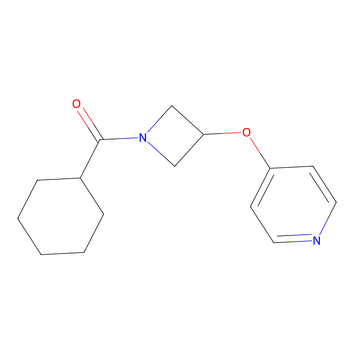 4-[(1-Cyclohexanecarbonylazetidin-3-yl)oxy]pyridine molecular structure, CAS 2415555-06-3