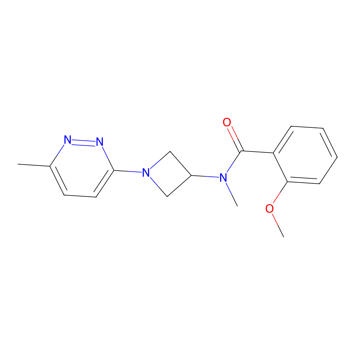 2-methoxy-N-methyl-N-[1-(6-methylpyridazin-3-yl)azetidin-3-yl]benzamide molecular structure, CAS 2415555-15-4
