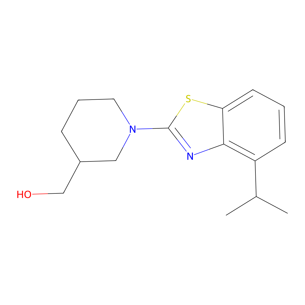 {1-[4-(Propan-2-yl)-1,3-benzothiazol-2-yl]piperidin-3-yl}methanol molecular structure, CAS 2415555-35-8