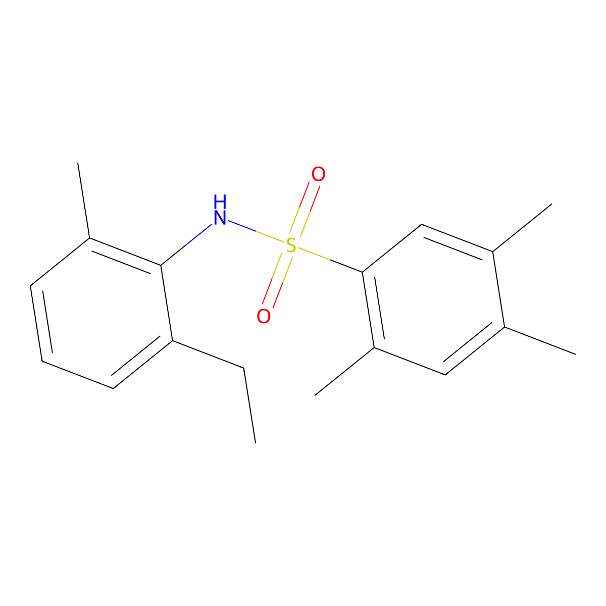N-(2-ethyl-6-methylphenyl)-2,4,5-trimethylbenzene-1-sulfonamide molecular structure, CAS 2415555-44-9
