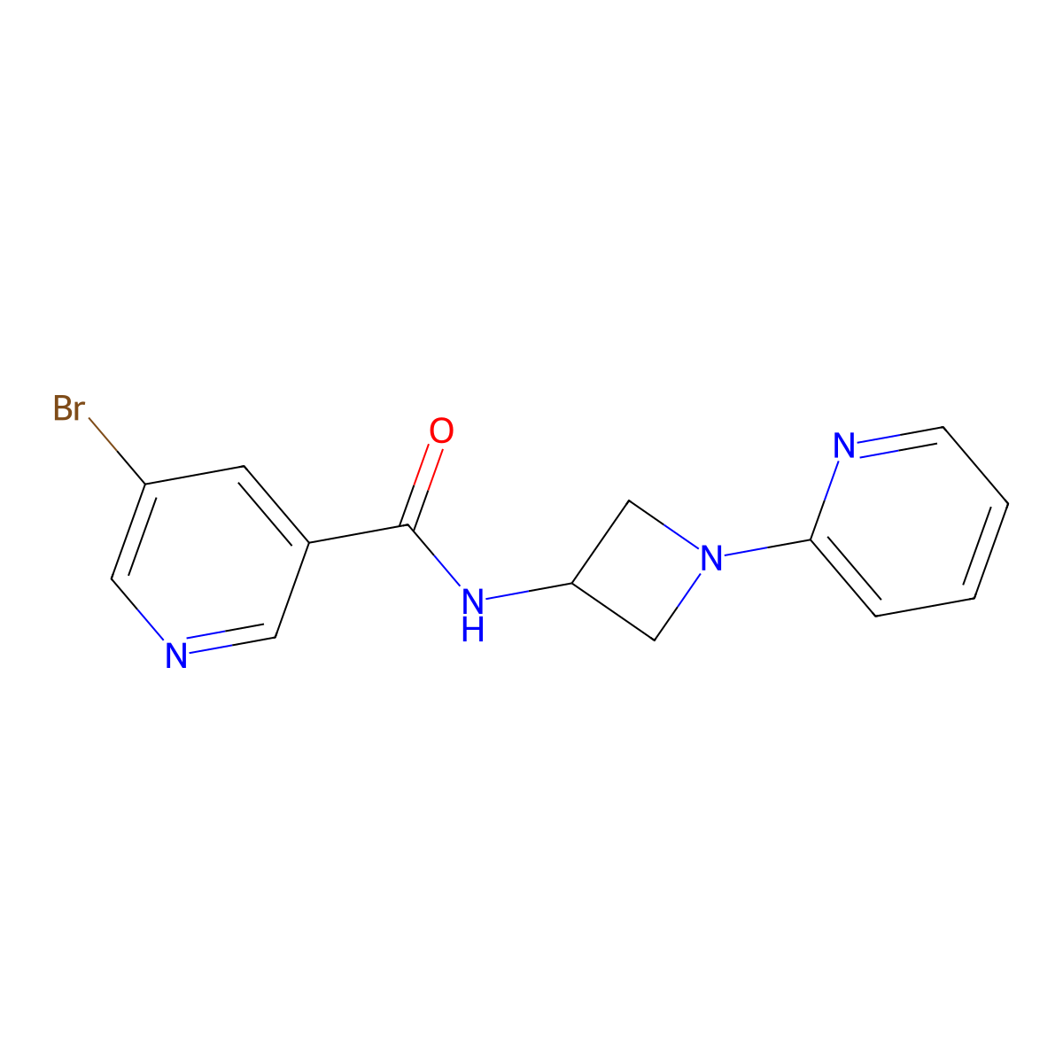 5-bromo-N-[1-(pyridin-2-yl)azetidin-3-yl]pyridine-3-carboxamide molecular structure, CAS 2415555-48-3