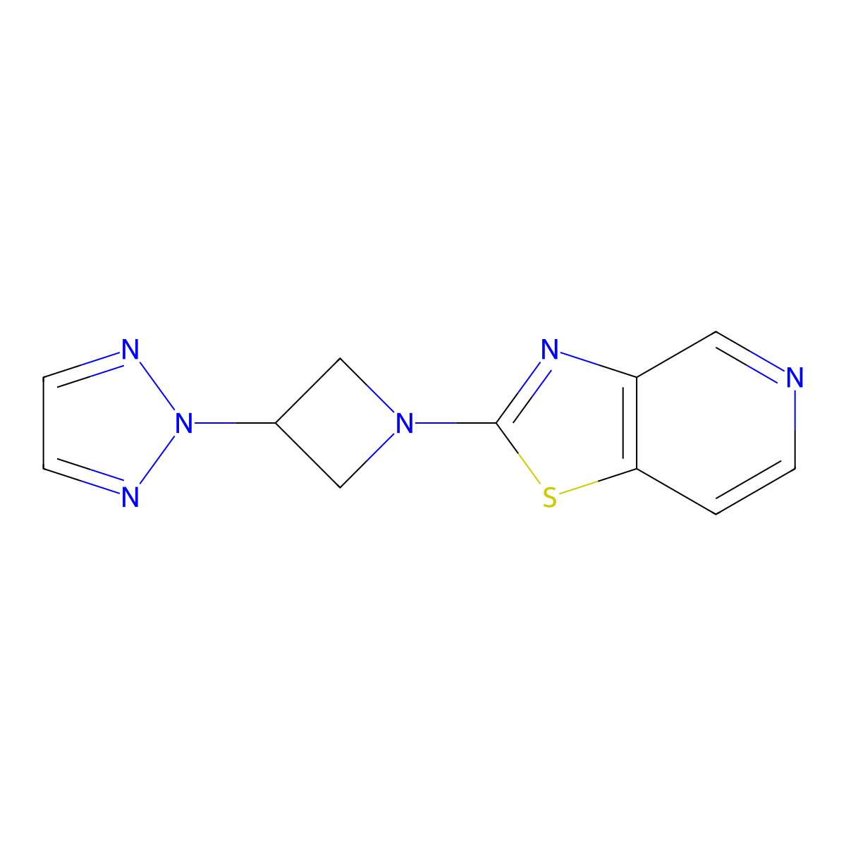 2-(1-{[1,3]thiazolo[4,5-c]pyridin-2-yl}azetidin-3-yl)-2H-1,2,3-triazole molecular structure, CAS 2415555-50-7