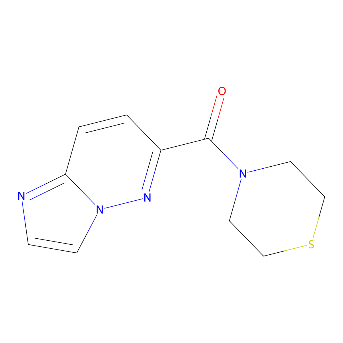 4-{Imidazo[1,2-b]pyridazine-6-carbonyl}thiomorpholine molecular structure, CAS 2415555-54-1