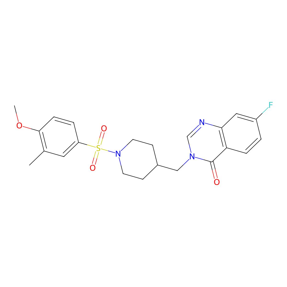 7-Fluoro-3-{[1-(4-methoxy-3-methylbenzenesulfonyl)piperidin-4-yl]methyl}-3,4-dihydroquinazolin-4-one molecular structure, CAS 2415555-61-0