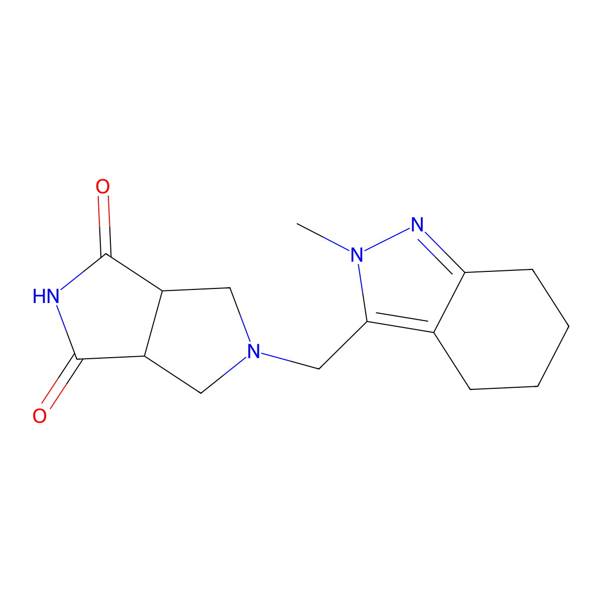 5-[(2-methyl-4,5,6,7-tetrahydro-2H-indazol-3-yl)methyl]-octahydropyrrolo[3,4-c]pyrrole-1,3-dione molecular structure, CAS 2415555-67-6