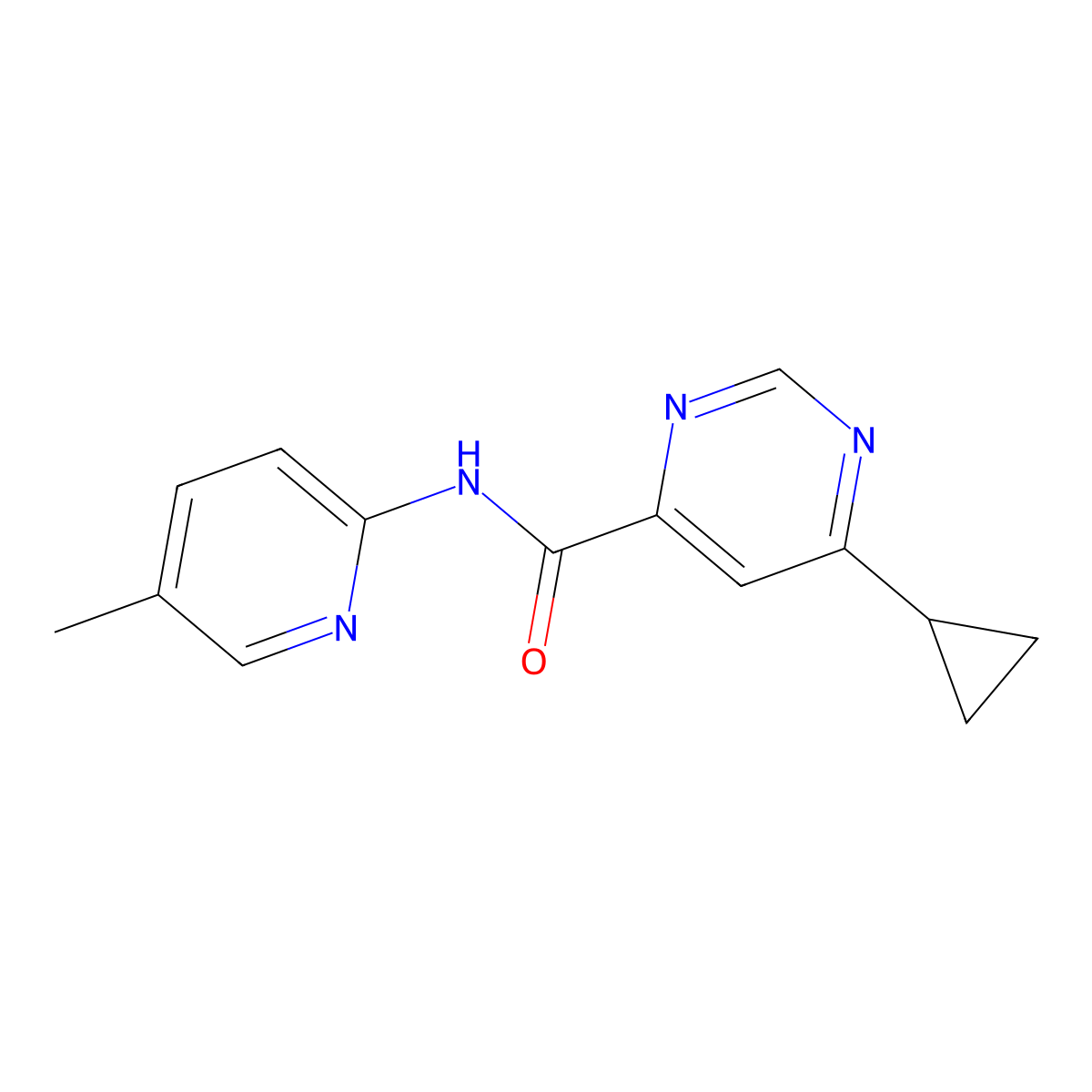 6-Cyclopropyl-N-(5-methylpyridin-2-yl)pyrimidine-4-carboxamide molecular structure, CAS 2415555-73-4