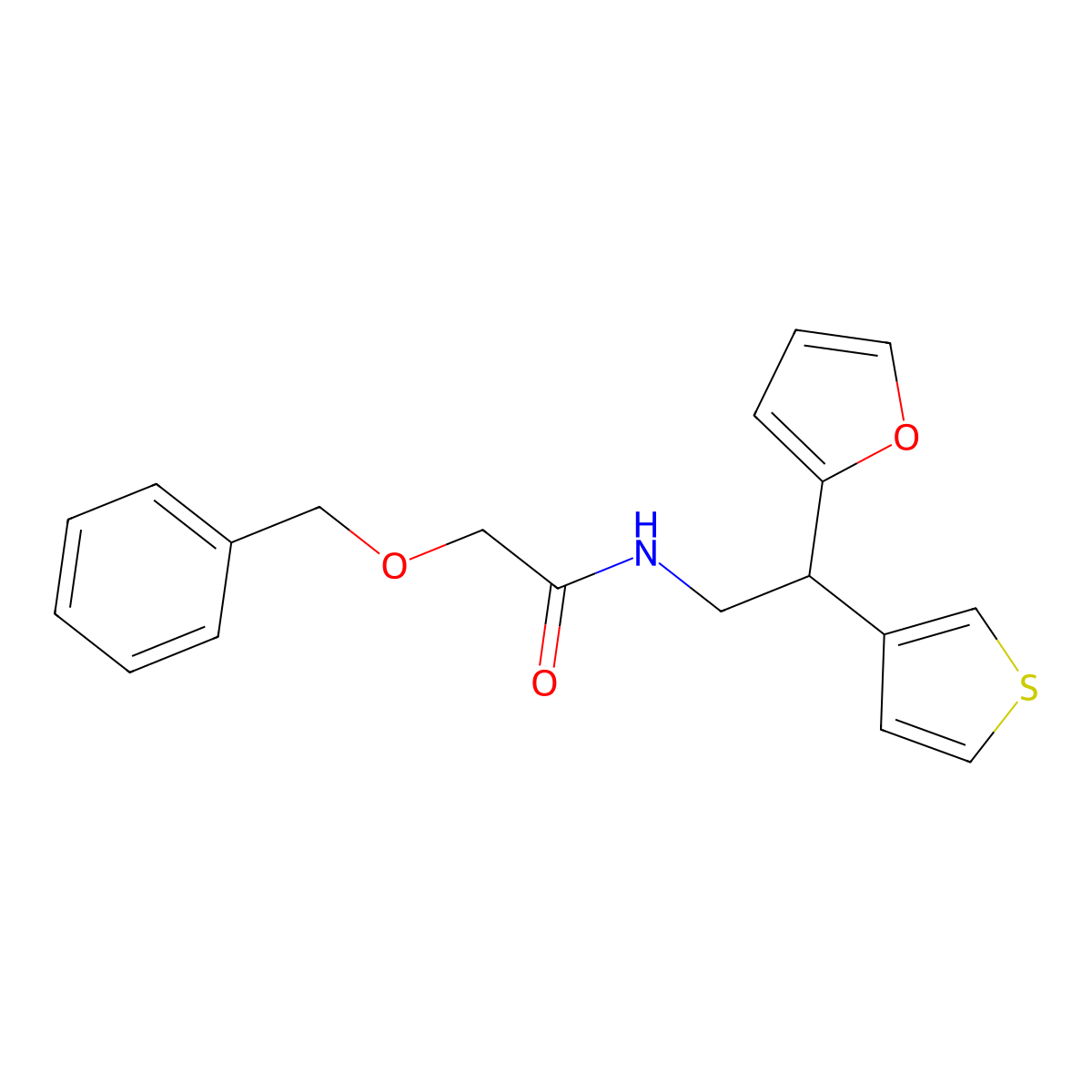 2-(benzyloxy)-N-[2-(furan-2-yl)-2-(thiophen-3-yl)ethyl]acetamide molecular structure, CAS 2415555-78-9