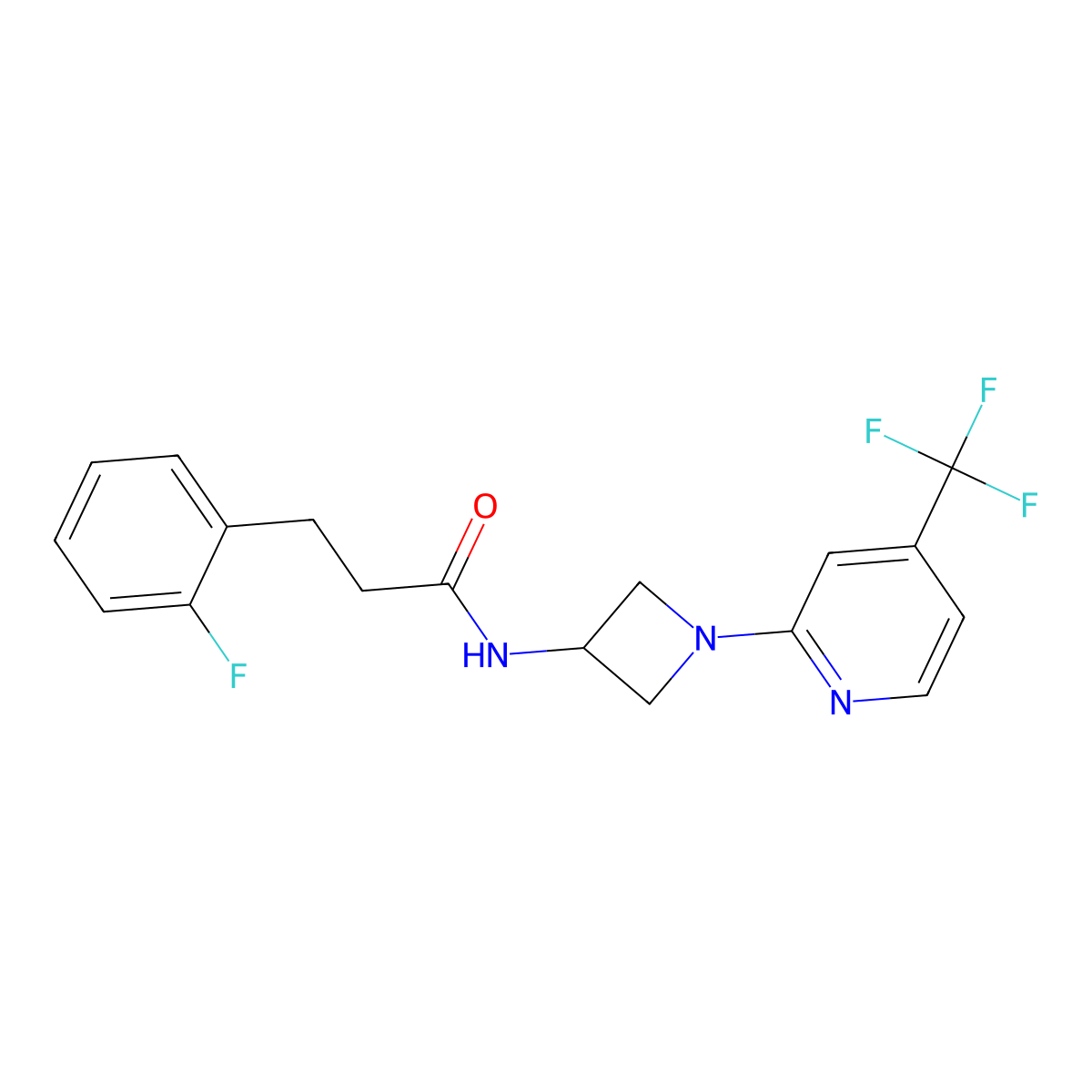3-(2-fluorophenyl)-N-{1-[4-(trifluoromethyl)pyridin-2-yl]azetidin-3-yl}propanamide molecular structure, CAS 2415555-80-3