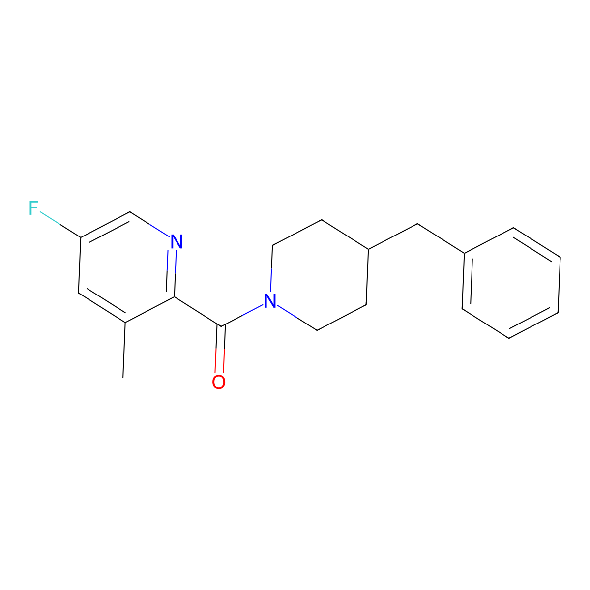 2-(4-Benzylpiperidine-1-carbonyl)-5-fluoro-3-methylpyridine molecular structure, CAS 2415555-91-6
