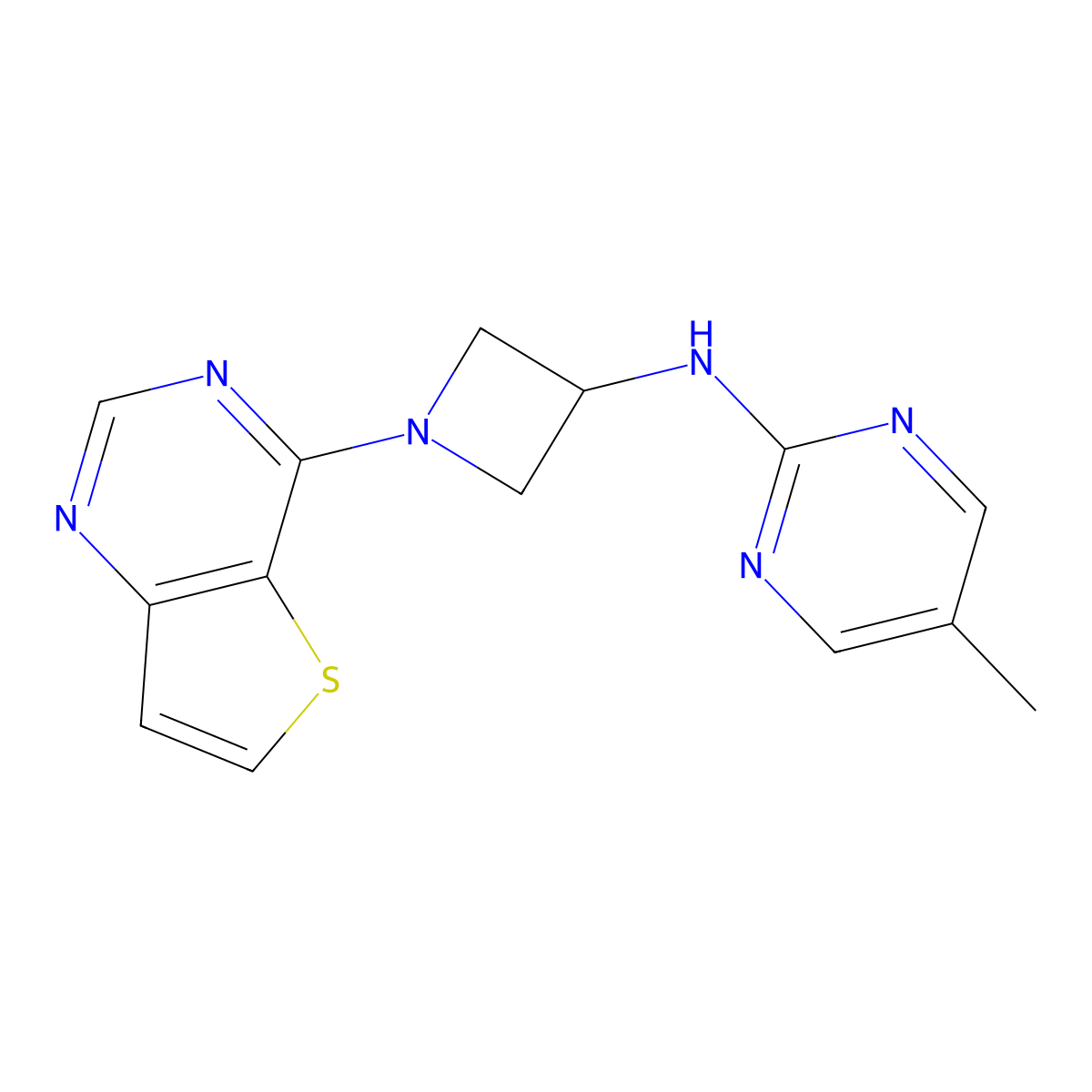 5-methyl-N-(1-{thieno[3,2-d]pyrimidin-4-yl}azetidin-3-yl)pyrimidin-2-amine molecular structure, CAS 2415555-92-7