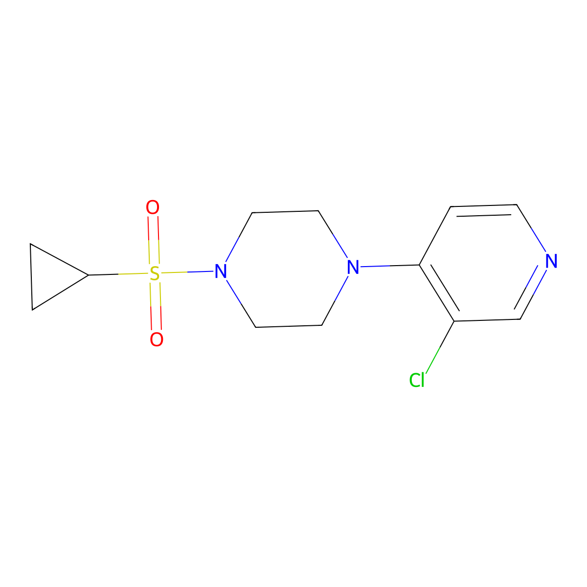 1-(3-Chloropyridin-4-yl)-4-(cyclopropanesulfonyl)piperazine molecular structure, CAS 2415555-94-9